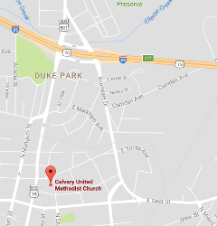 Map to Calvary UMC